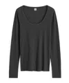 Totême Black Classic Long Sleeve T-shirt In Black
