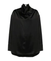 Totême Funnel-neck Organza Blouse In Black