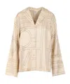 Totême Toteme Women's Ivory Monogram Monogram-embroidered Relaxed-fit Silk-twill Pyjama Top In Nude