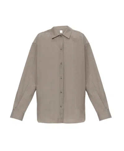 Totême Long-sleeved Shirt In Nude