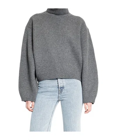 Totême Long-sleeved Sweater In Gray
