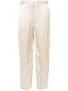 Totême Low-waist Satin Trousers In 中性色