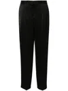 Totême Low-waist Satin Trousers In Black