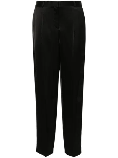 Totême Low-waist Satin Trousers In Black