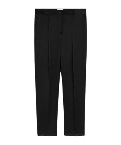 Totême Low-waist Satin Trousers In Black
