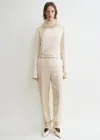 Totême Low-waist Satin Trousers Ecru In Ecru