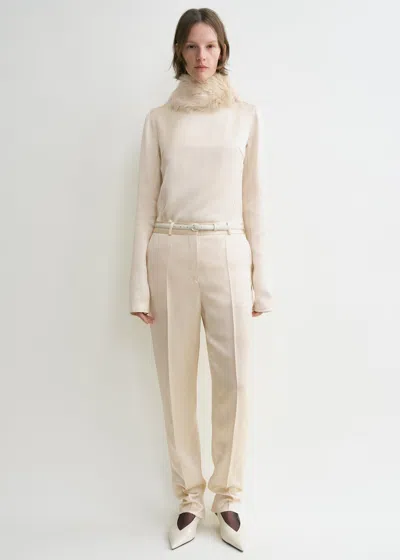 Totême Low-waist Satin Trousers Ecru