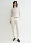 Totême Low-waist Slim Trousers Ecru In Ecru