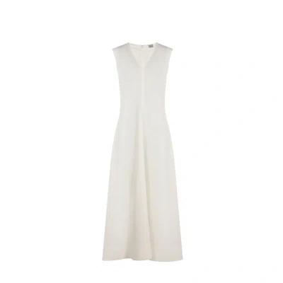 Totême Lyocell And Linen Maxi Dress In White