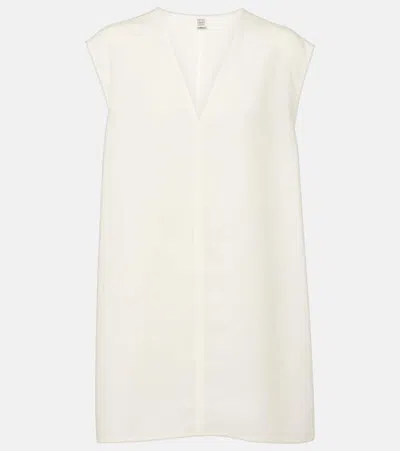 Totême Lyocell And Linen Top In White
