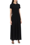 Totême Womens Pleated Short-sleeve Jersey Midi Dress Black Xs In Black