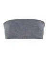Totême Mélange-effect Bikini Top In Gray