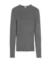 Totême Metallic Ribbed-knit Jumper In Gray