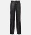 Totême Tapered Leather Trousers In Black