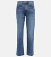 Totême Twisted Seam High-rise Straight-leg Organic-denim Jeans In Blue