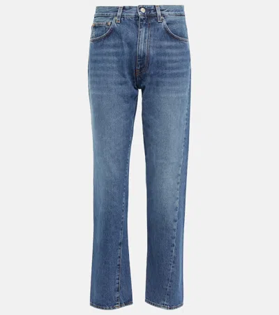Totême Mid-rise Twisted-seam Straight Jeans In Blue