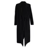 Totême Midi Open Coat In Black Wool In Black