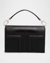 Totême Mini Flap Lizard-embossed Leather Shoulder Bag In Black