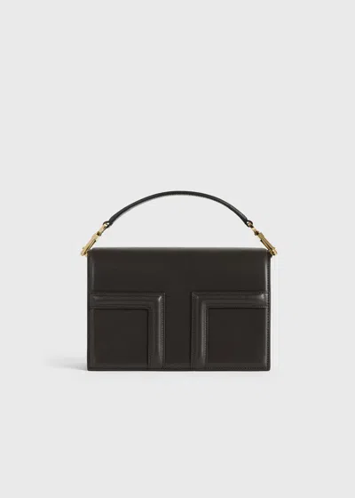 Totême Mini T-flap Leather Bag Bark In Brown