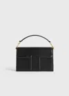 Totême Mini T-flap Leather Bag Black In Black