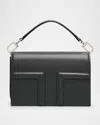Totême Mini T-flap Leather Clutch Bag In Shark