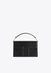 Totême Mini T-flap Leather Shoulder Bag In Black