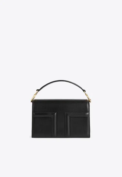 Totême Mini T-flap Leather Shoulder Bag In Black