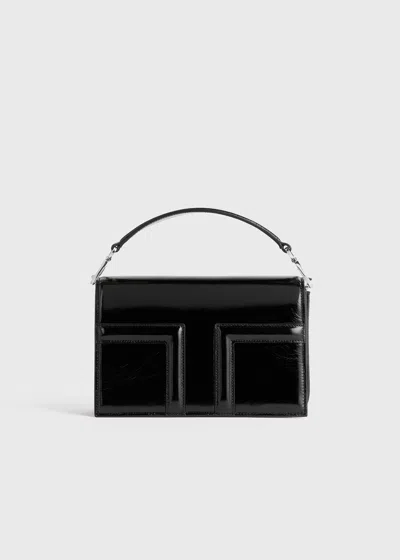 Totême Mini T-flap Naplack-leather Bag Black
