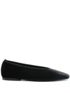Totême Toteme Minimalist Velvet Ballerinas Shoes In Black