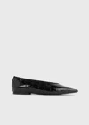 Totême Minimalist Croco-embossed Ballerinas Black