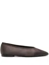 Totême Minimalist Satin Ballet Flats In Brown