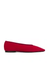 Totême The Minimalist Grosgrain-trimmed Suede Ballet Flats In Scarlet