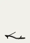 Totême Minimalist Suede Dual-band Slide Sandals In Black