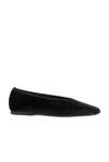 Totême Toteme Minimalist Velvet Ballerinas Shoes In Black