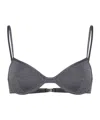 Totême Mélange-effect Bikini Top In Gray