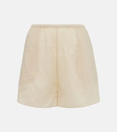 Totême Monogram Cotton-blend Shorts In Beige