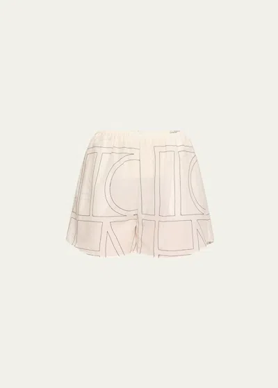 TOTÊME MONOGRAM COTTON PJ SHORTS