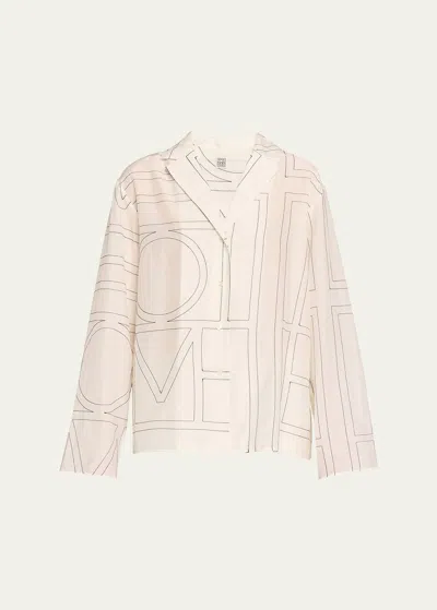 Totême Monogram Cotton Pj Top In White