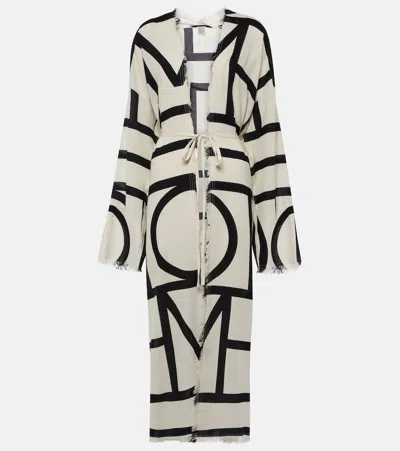 TOTÊME MONOGRAM COTTON WRAP DRESS