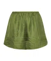Totême Monogram-printed Silk Pj Shorts In Green