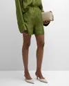 Totême Monogram-printed Silk Pj Shorts In Open Yellow