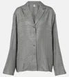 Totême Monogram Flannel Long-sleeved Shirt In Grey
