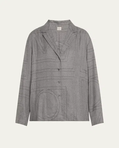 TOTÊME MONOGRAM FLANNEL PAJAMA TOP