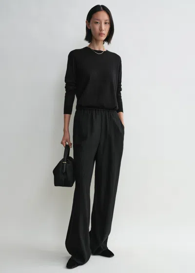 Totême Monogram Flannel Pj Bottoms Black