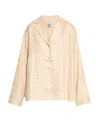 Totême Toteme Women's Ivory Monogram Monogram-embroidered Relaxed-fit Silk-twill Pyjama Top In Nude