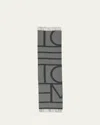 Totême Écharpe Monogram Jacquard - Toteme - Laine - Gris In Grey Monogram