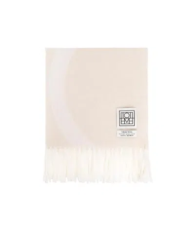 Totême Monogram-jacquard Wool Scarf In White