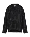 Totême Toteme Monogram Silk Twill Pajama Shirt In Black
