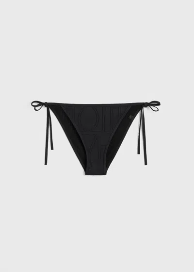Totême Monogram Pointelle Bikini Bottoms Black