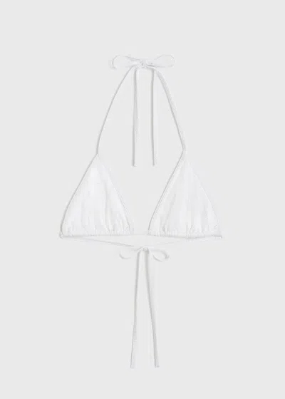 Totême Monogram Pointelle Bikini Top White